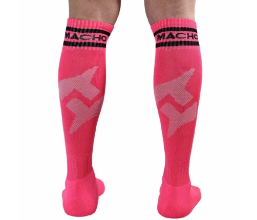 MACHO Long Socks Pink One Size - Football Style Comfort Fit