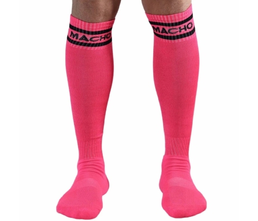 MACHO Long Socks Pink One Size - Football Style Comfort Fit