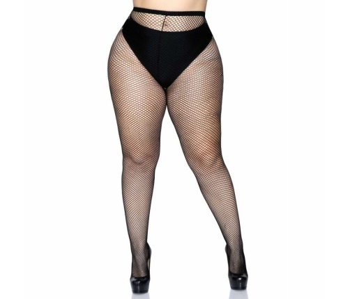 Leg Avenue Plus Size Fishnet Pantyhose - Classic Black Mesh Design