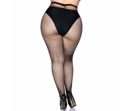 Leg Avenue Plus Size Fishnet Pantyhose - Classic Black Mesh Design