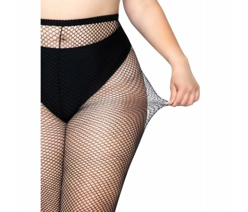 Leg Avenue Plus Size Fishnet Pantyhose - Classic Black Mesh Design
