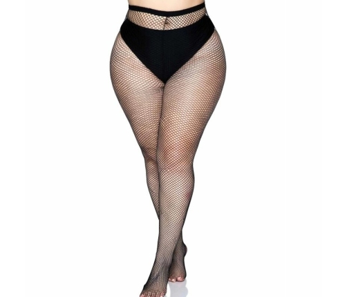 Leg Avenue Backseam Fishnet Pantyhose Black Plus Size - Elegant Hosiery