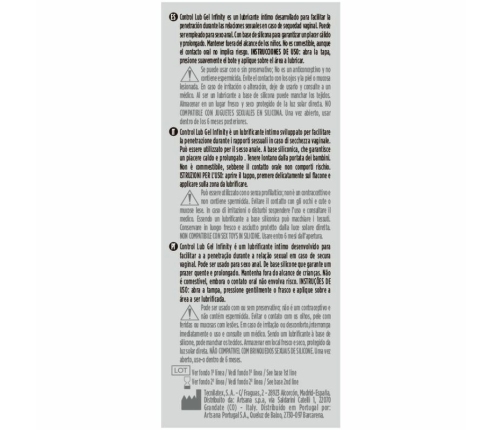CONTROL - INFINITY LUBRICANTE BASE SILICONA 75 ML