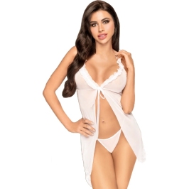Penthouse Babydoll After Sunset White S/M - Elegant Lace Lingerie Set