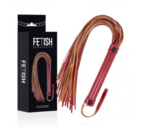 Fetish Submissive Dark Room Vegan Leather Whip 28cm - Durable Neoprene Handle
