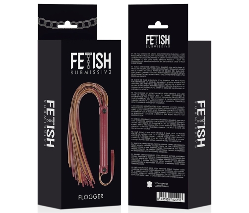 Fetish Submissive Dark Room Vegan Leather Whip 28cm - Durable Neoprene Handle
