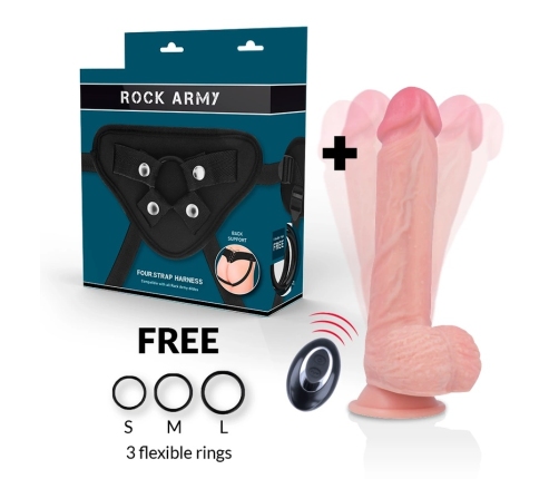 RockArmy Apache Premium Liquid Silicone Vibe Set with Harness, 20.5 cm, Remote