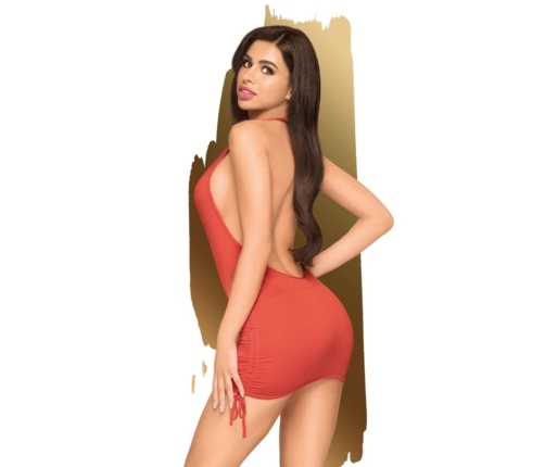 Penthouse Earth Shaker Mini Dress Red S/M - Halter Neck & Thong Set