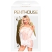 Penthouse Lip Smacker Babydoll L/XL White - Long Sleeve Lace Set