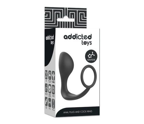 ADDICTED TOYS - PLUG ANAL CON ANILLO SILICONA NEGRO