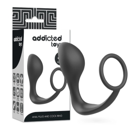Addicted Toys Silicone Intimate Plug with Black Flexible Support Ring Addicted Toys Silicone Intimate Plug with Black Flexible Support Ring