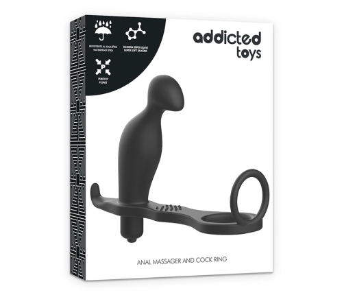 Addicted Toys Anal Plug 12 cm with Black Silicone Support Ring