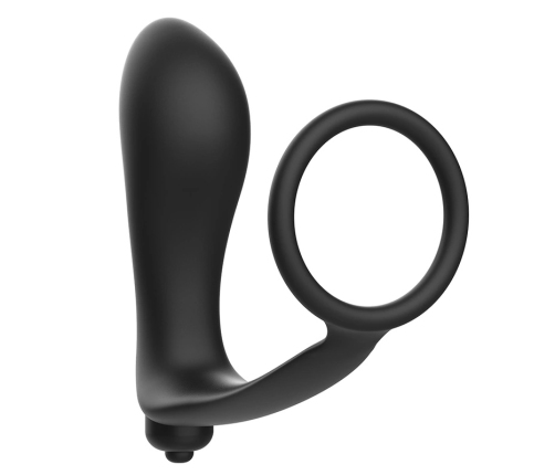 Addicted Toys Vibrating Anal Plug & Stimulation Ring Silicone Black 15cm
