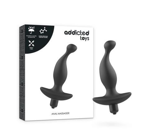 Addicted Toys Model 1 Intimate Black Vibrating Silicone Massager 8x1.5cm