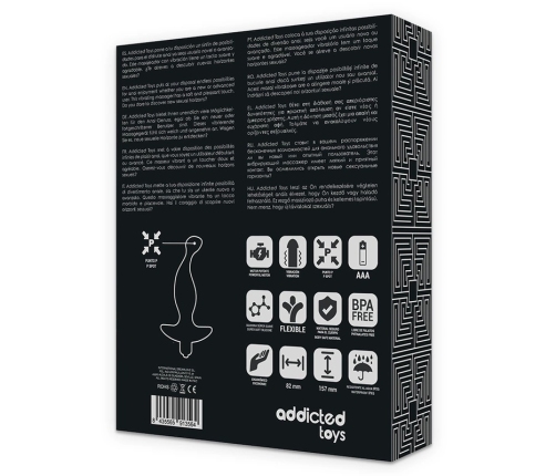 Addicted Toys Model 1 Intimate Black Vibrating Silicone Massager 8x1.5cm