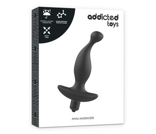 Addicted Toys Model 1 Intimate Black Vibrating Silicone Massager 8x1.5cm