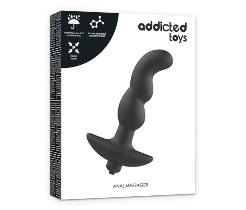 Addicted Toys Anal Massager Model 2 - Black, Vibrating Silicone, 8x1.5cm