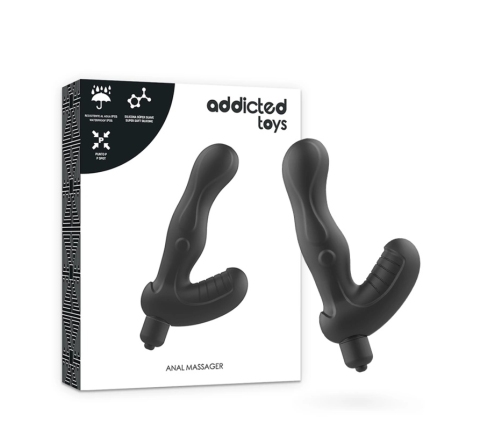 Addicted Toys P-Spot Silicone Prostate Stimulator Vibrating 8x1.5cm Black
