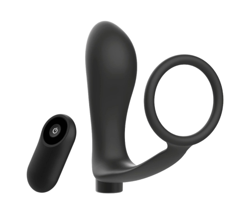 Addicted Toys Black Rechargeable Anal Plug & Ring Set with Remote Control