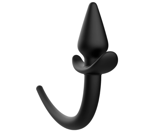 Addicted Toys Puppy Tail Silicone Plug - Ergonomic, Black, 7 cm
