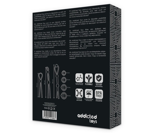 Addicted Toys Flexible Silicone Ring Set 7 pcs - Universal Fit, Black