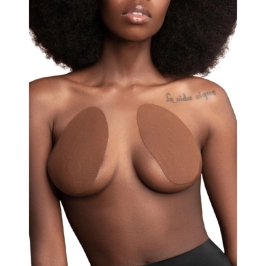Bye Bra Breast Enhancer Pads Satin Brown Cup A/C - Invisible Support 3 Pairs
