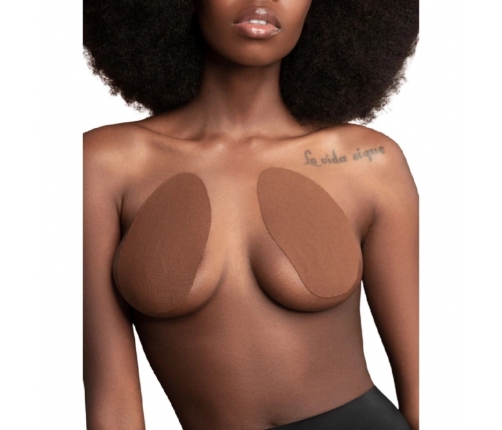 Bye Bra Breast Enhancer Pads & 3 Satin Brown Covers - Cotton, Reusable