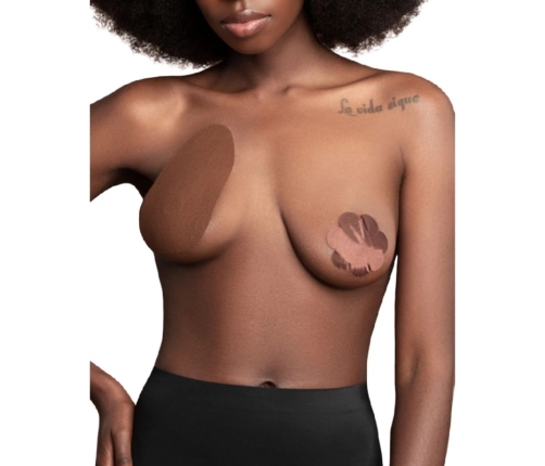 Bye Bra Breast Enhancer Pads & 3 Satin Brown Covers - Cotton, Reusable