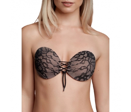 Bye Bra Round Lace-It Adhesive Bra Interlaced Embroidery Cup D