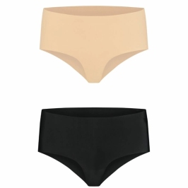 Bye Bra Seamless Invisible Highbrief Panties 2-Pack Size S Beige