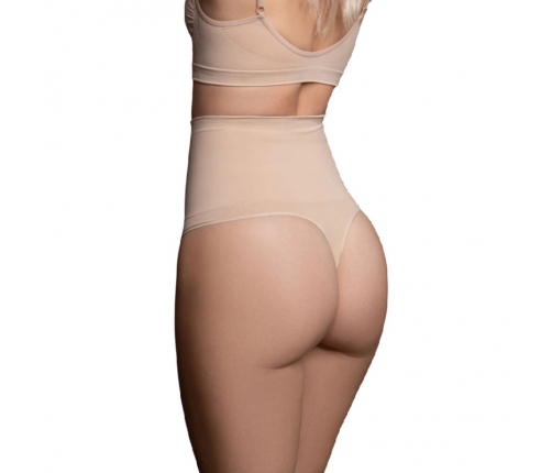 Bye Bra Seamless High Waist Thong Shapewear Beige Size S