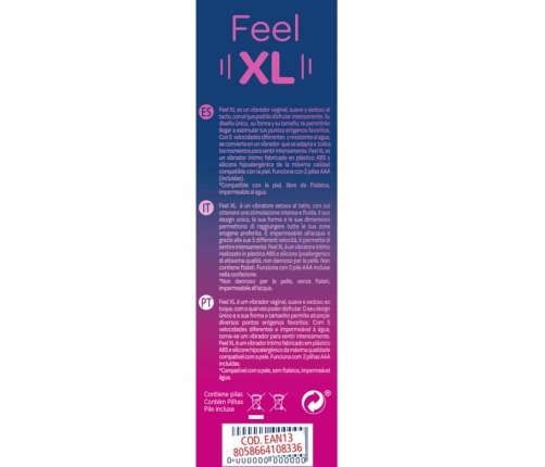 CONTROL Feel XL Vibrating Bullet - Large Size, 5 Modes, Waterproof, Purple