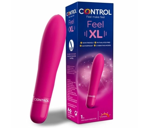 CONTROL Feel XL Vibrating Bullet - Large Size, 5 Modes, Waterproof, Purple