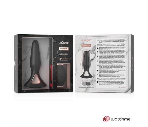 ANBIGUO Alexandru Silicone Intimate Plug with WATCHME Remote, 13.6 cm, Black