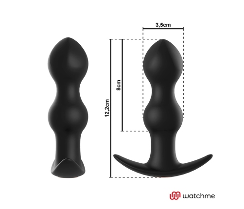 ANBIGUO Tiberio Intimate Plug with WATCHME Remote - 7 Modes, Black, 12.2 cm