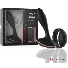 ANBIGUO Vernet Anal Plug with WatchMe Remote, 7 Modes, Silicone, Black