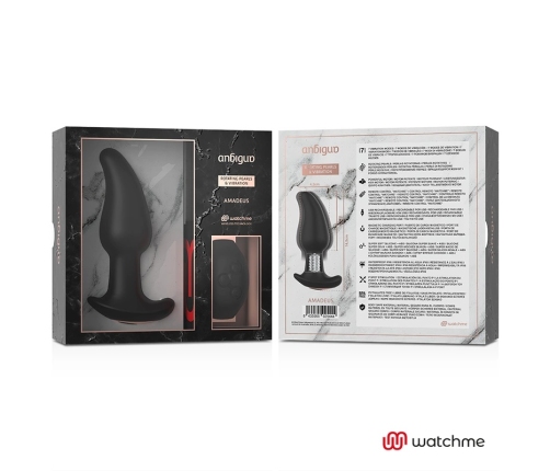 ANBIGUO - WATCHME CONTROL REMOTO PLUG ANAL VIBRADOR CON ROTACIÓN DE PERLAS AMADEUS