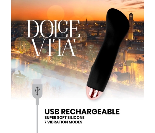 Dolce Vita One Black Intimate Device 7-Speed Rechargeable Silicone 12.5cm