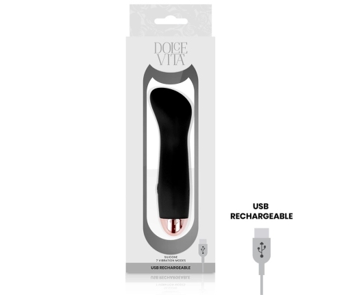 Dolce Vita One Black Intimate Device 7-Speed Rechargeable Silicone 12.5cm