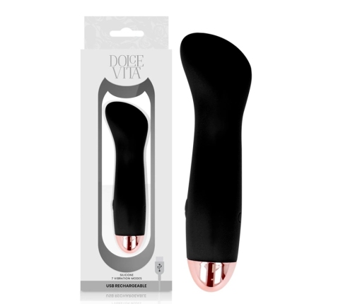 Dolce Vita One Black Intimate Device 7-Speed Rechargeable Silicone 12.5cm