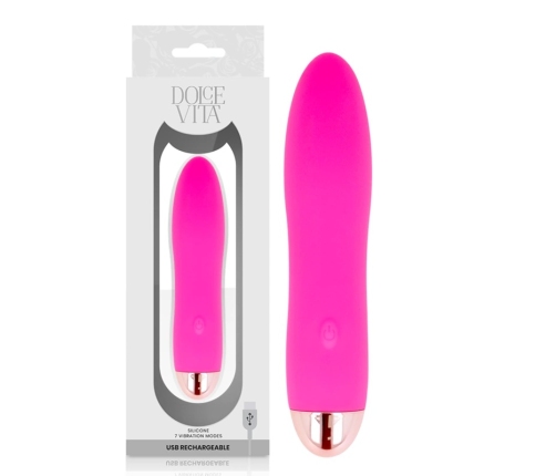 Dolce Vita Four Pink Rechargeable Device 7 Modes Medical Silicone 13cm