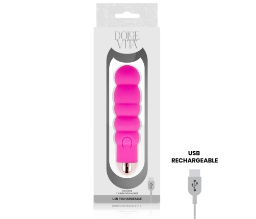 DOLCE VITA - VIBRADOR RECARGABLE SIX ROSA 7 VELOCIDADES
