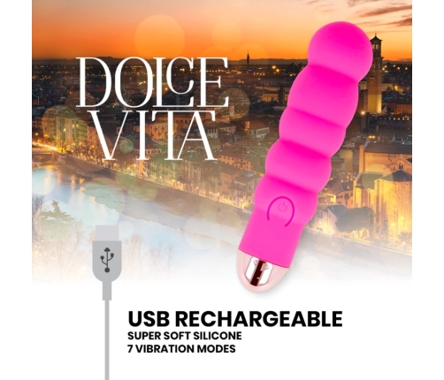 DOLCE VITA - VIBRADOR RECARGABLE SIX ROSA 7 VELOCIDADES