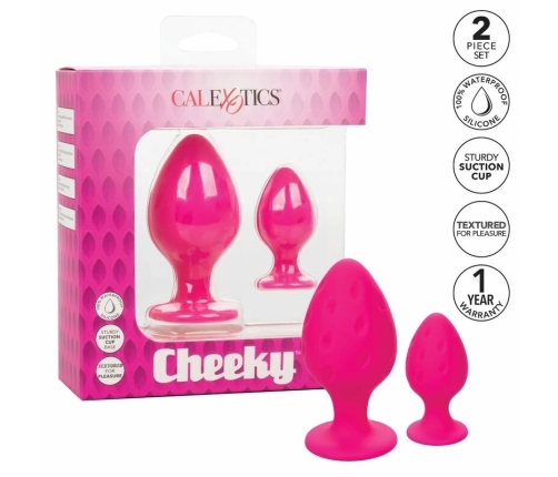 CalExotics Cheeky Silicone Plug Pink - Compact & Waterproof Design