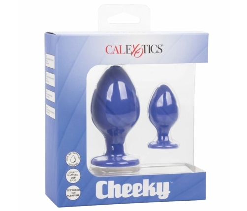 CalExotics Cheeky Silicone Plug Purple Waterproof Two Sizes