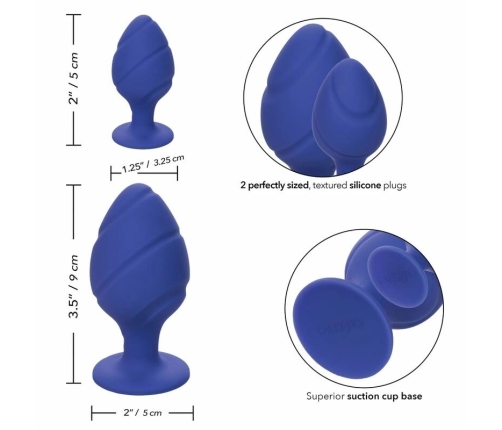 CalExotics Cheeky Silicone Plug Purple Waterproof Two Sizes