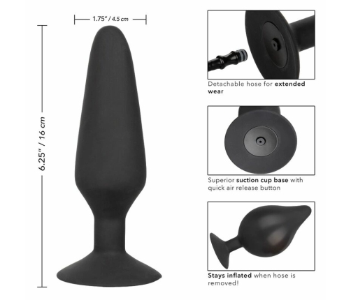 CalExotics XL Silicone Expandable Plug with Suction Base 16cm Black