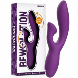 Rewolution REWOFUN Flexible Dual Motor Vibrator with Rabbit, 19.5 cm, Pink