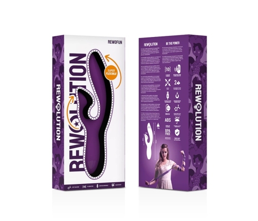 Rewolution REWOFUN Flexible Dual Motor Vibrator with Rabbit, 19.5 cm, Pink