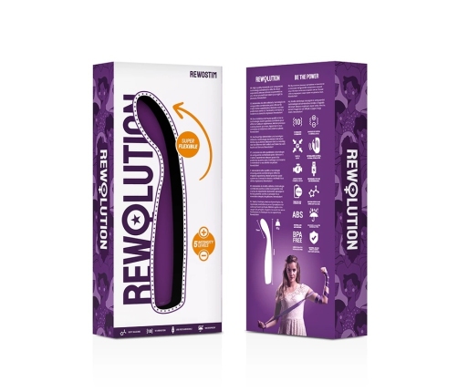 Rewolution REWOSTIM Flexible Silicone Vibrator, Waterproof, Rechargeable 19cm